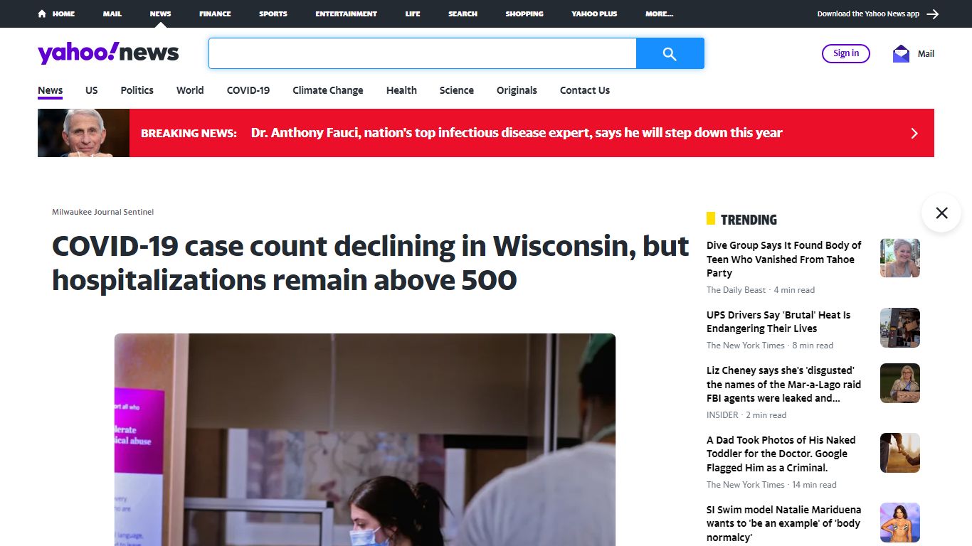 COVID-19 case count declining in Wisconsin, but hospitalizations remain ...